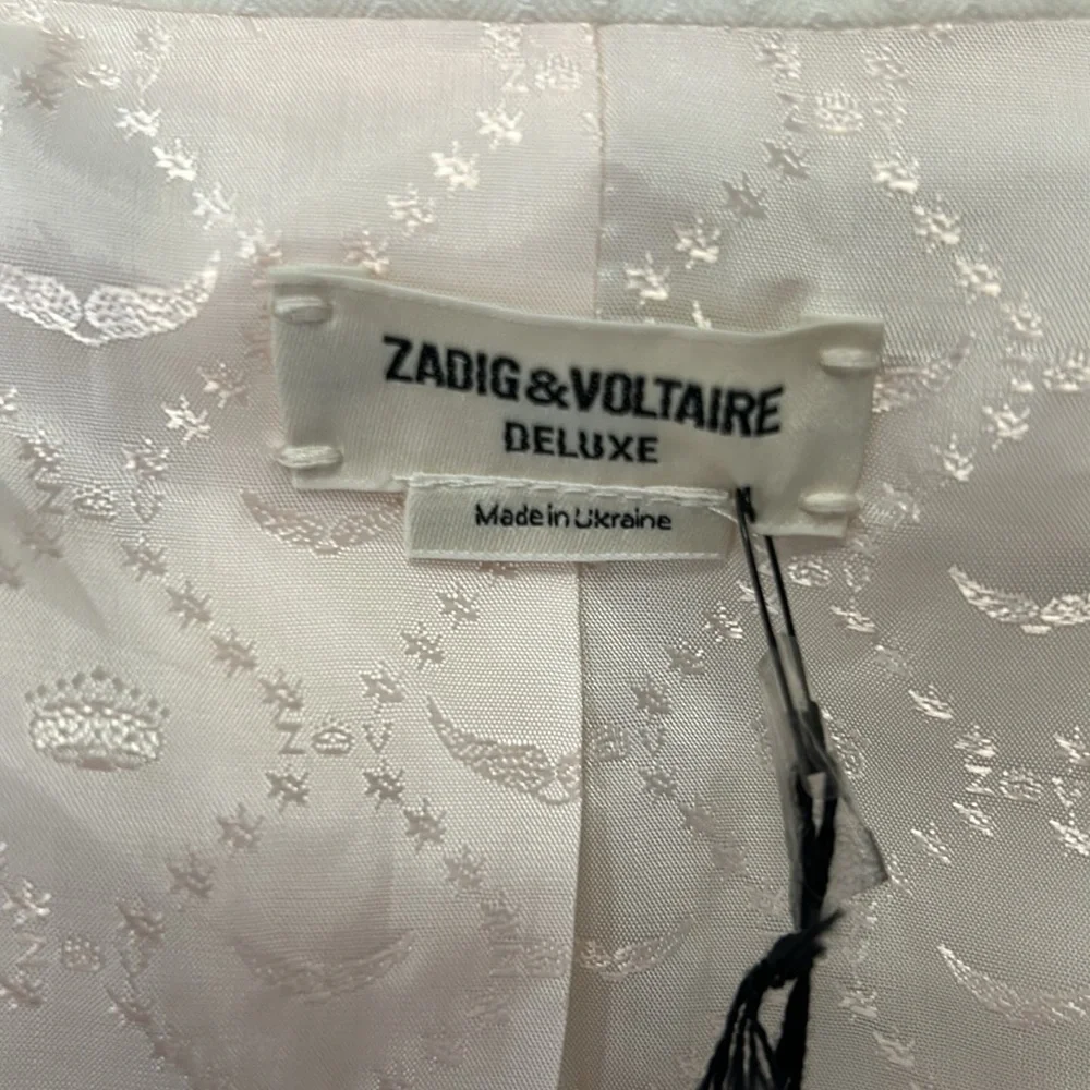 Zadig & Voltaire Deluxe Victor Flow Textured Cream Blazer - Picture 12 of 14
